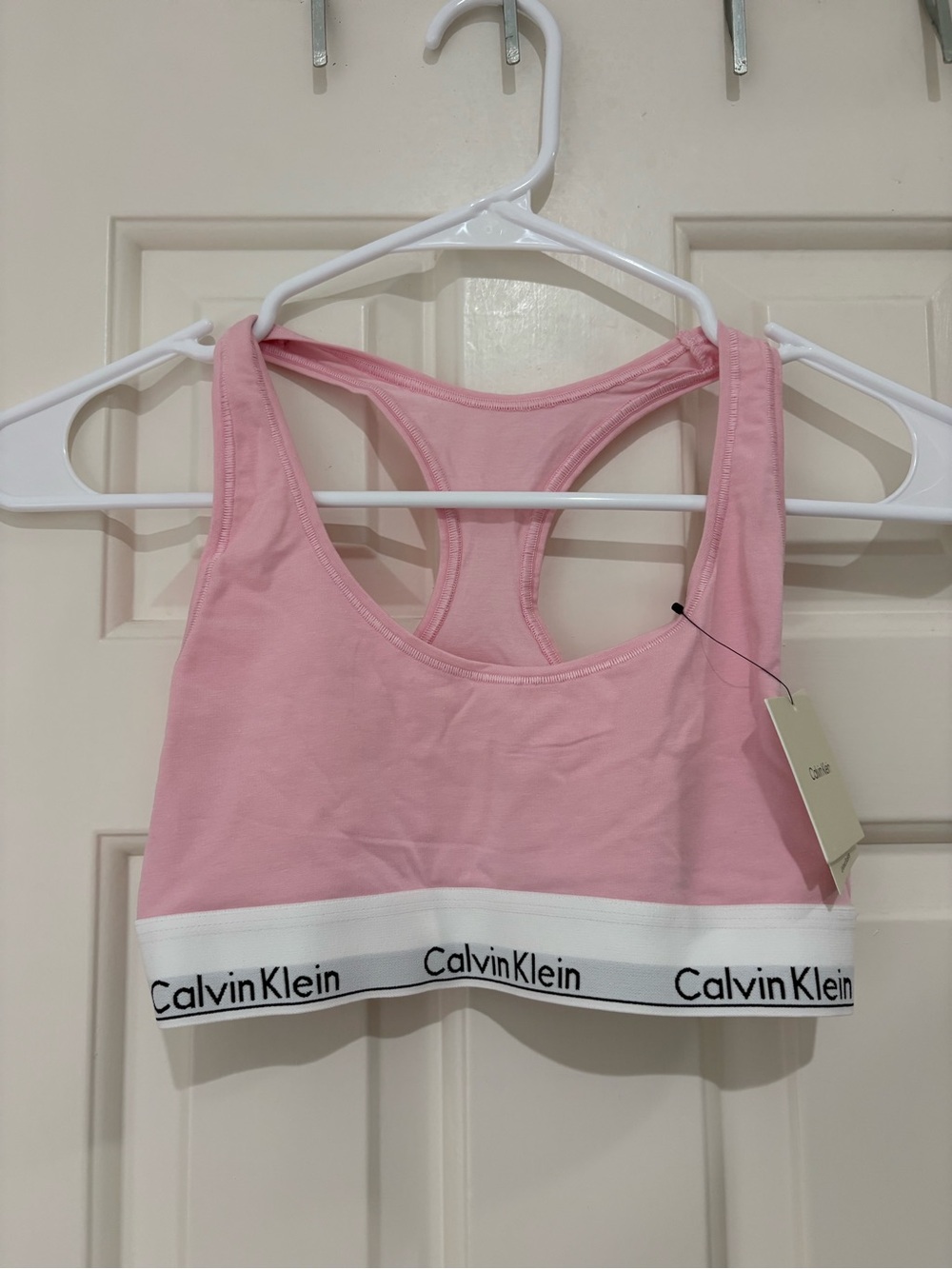 Calvin Klein NWT Pink Racerback Logo Bralette size medium